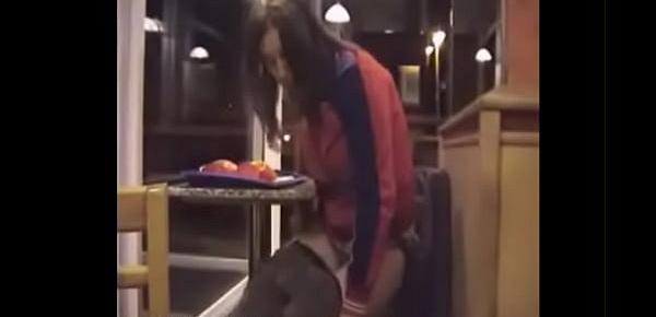  Girl Pees on Fast Food Floor